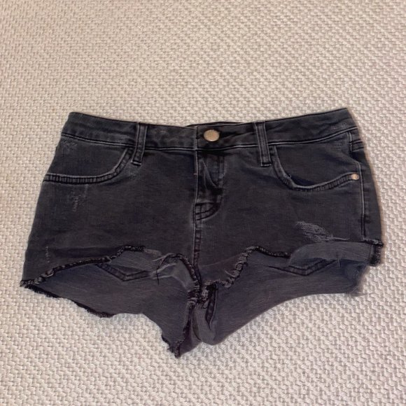 Top Shop Black Denim Jean Shorts - Picture 1 of 3